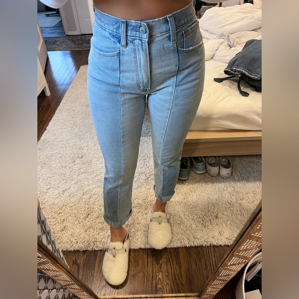High rise straight jeans
